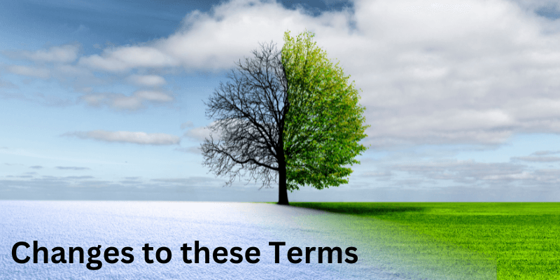 Terms and Conditions 3 Changes to these Terms