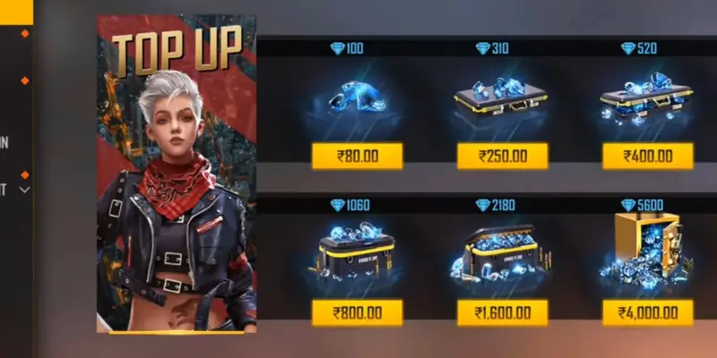 how to top up free fire in india